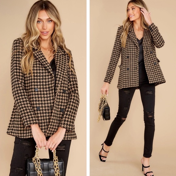 NWT Blank NYC Book Club Houndstooth Blazer Jacket - Picture 2 of 7
